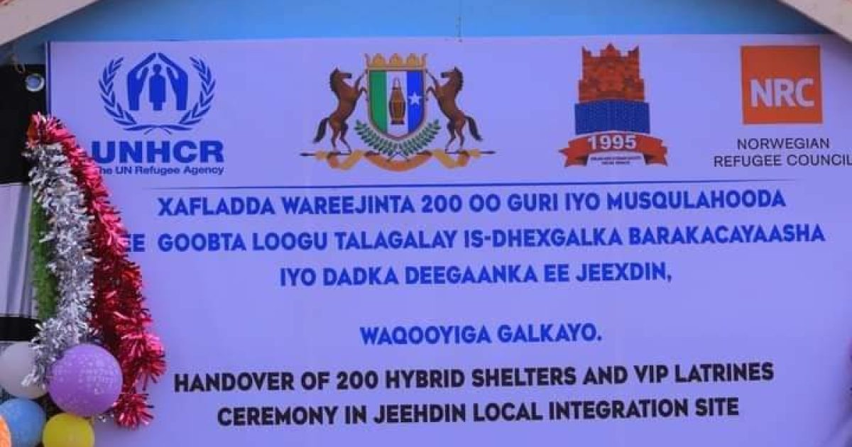 Qoysas barakacayaal ah oo Guryo looga dhisay Gaalkacyo “SAWIRRO”