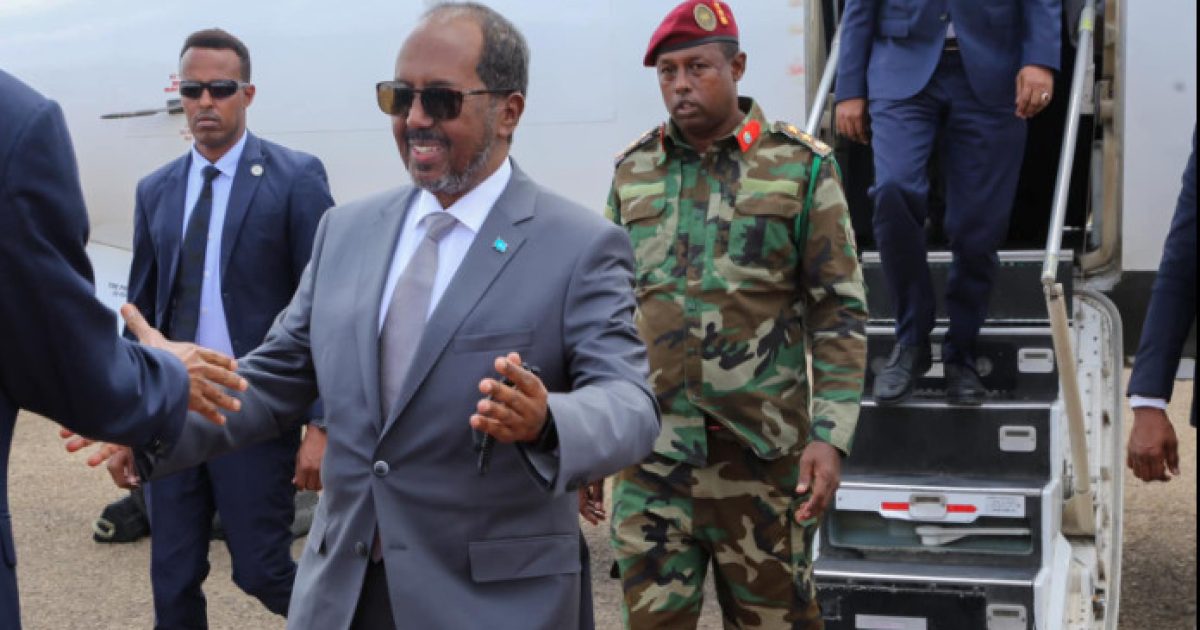 Madaxweynaha Xasan Sheekh oo gaaray Magaalada Dhuusamareeb