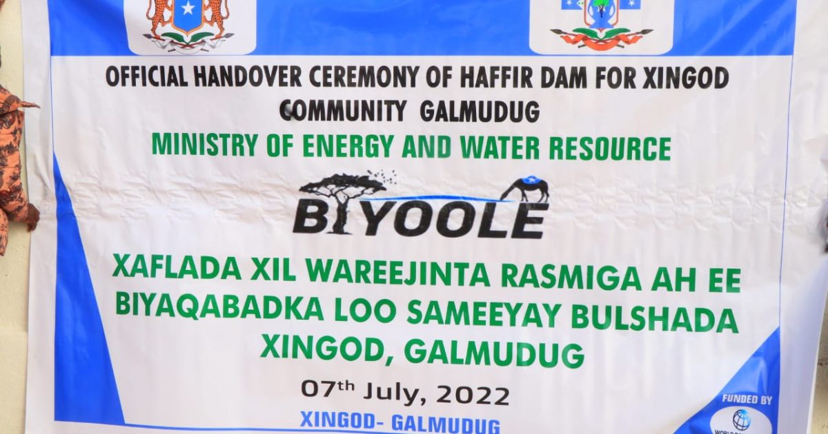 Deegaanno katirsan Galmudug oo Warbiyood laga hirgeliyay