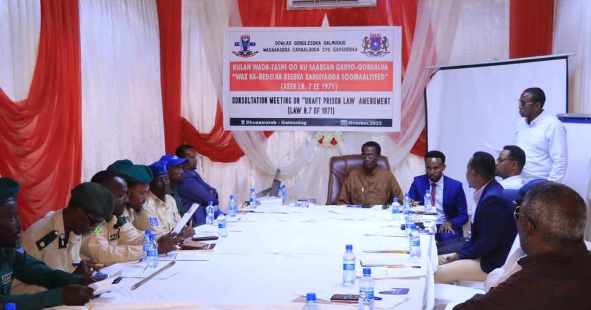 Kulan Lagu Eegayay Xeerka Xabsiyada Oo Lagu Qabtay Dhuusamareeb