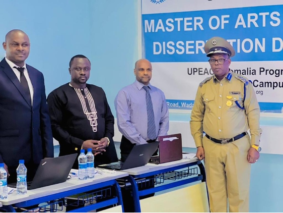 General Garaare of the Somali Police Force, Mohamed Mohamud Mohamed, defended his master's thesis.