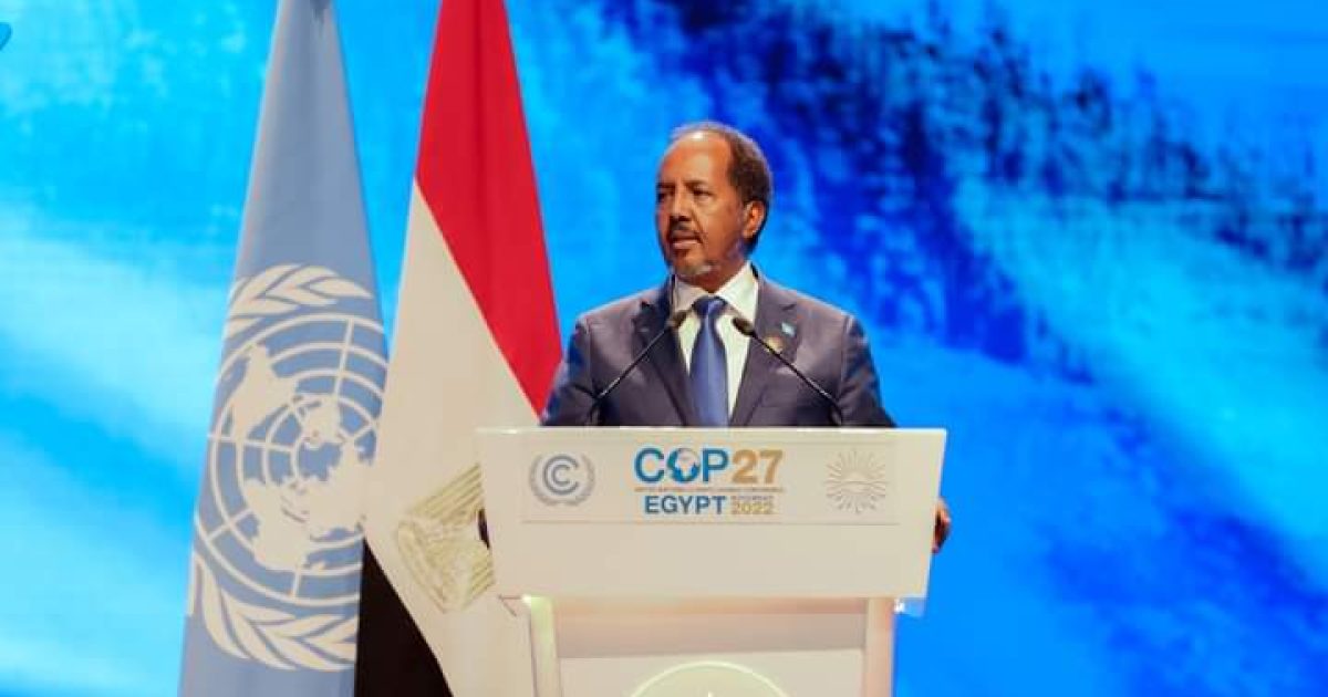 Madaxweyne Xasan Sheekh Oo Khudbad Ka Jeediyey Shirka Isbedelka Cimilada Adduunka Ee Masar