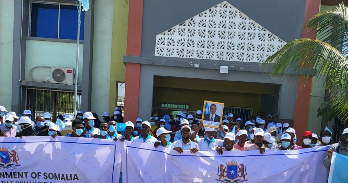 Shaqalaha Wasaaradda Cafimaadka XFS oo ka qeyb qaadanayo Kacdoonka Bulshada Caasimadda ee ka dhanka ah Khawaarijta.