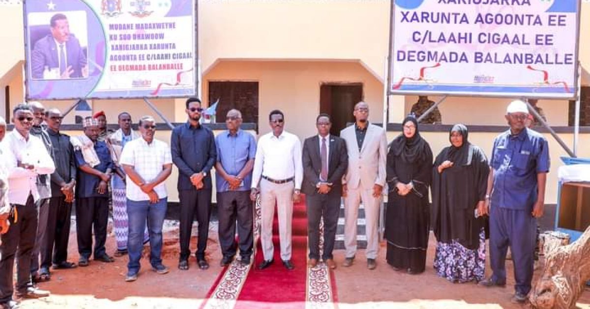 Madaxweynaha Galmudug oo xariga ka jaray xarunta agoonta oo laga hirgeliyay Degmada Balanbal