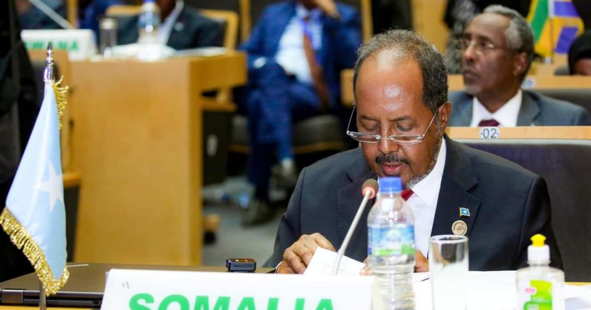 Madaxweynaha JFS Xasan Sheekh oo khudbad ka jeediyey Meertada 36-aad ee Shirka Madaxda Afrika