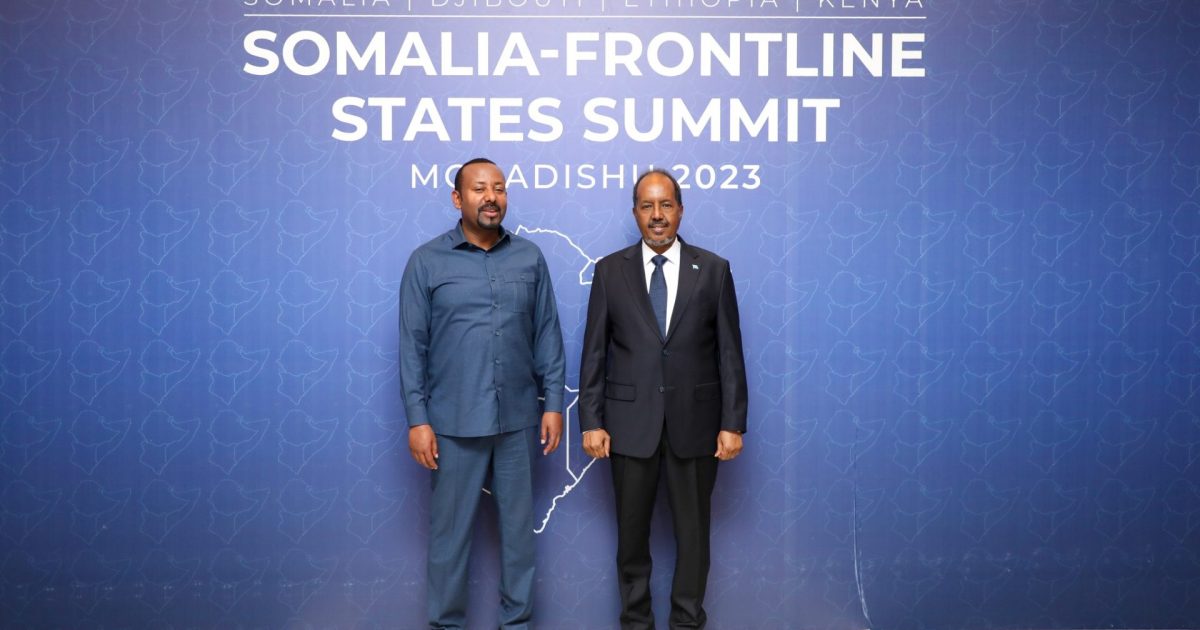 Madaxweyne Xasan Sheekh oo Muqdisho ku soo dhaweeyay Ra’iisul Wasaaraha Itoobiya