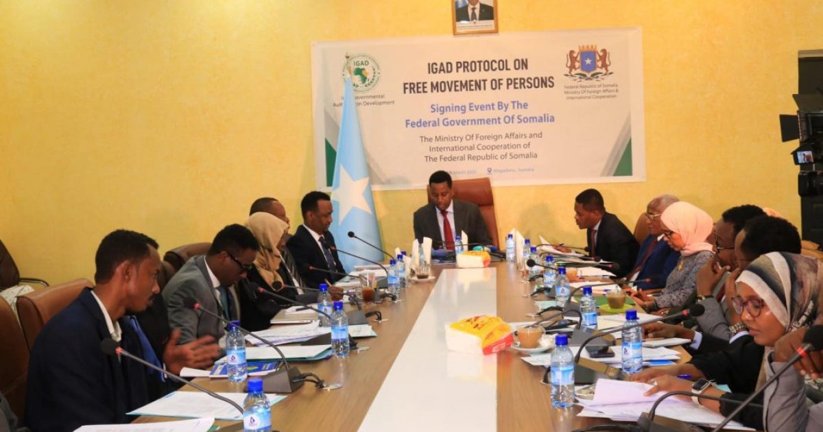 Somalia signed the Protocol on Free Movement of Persons