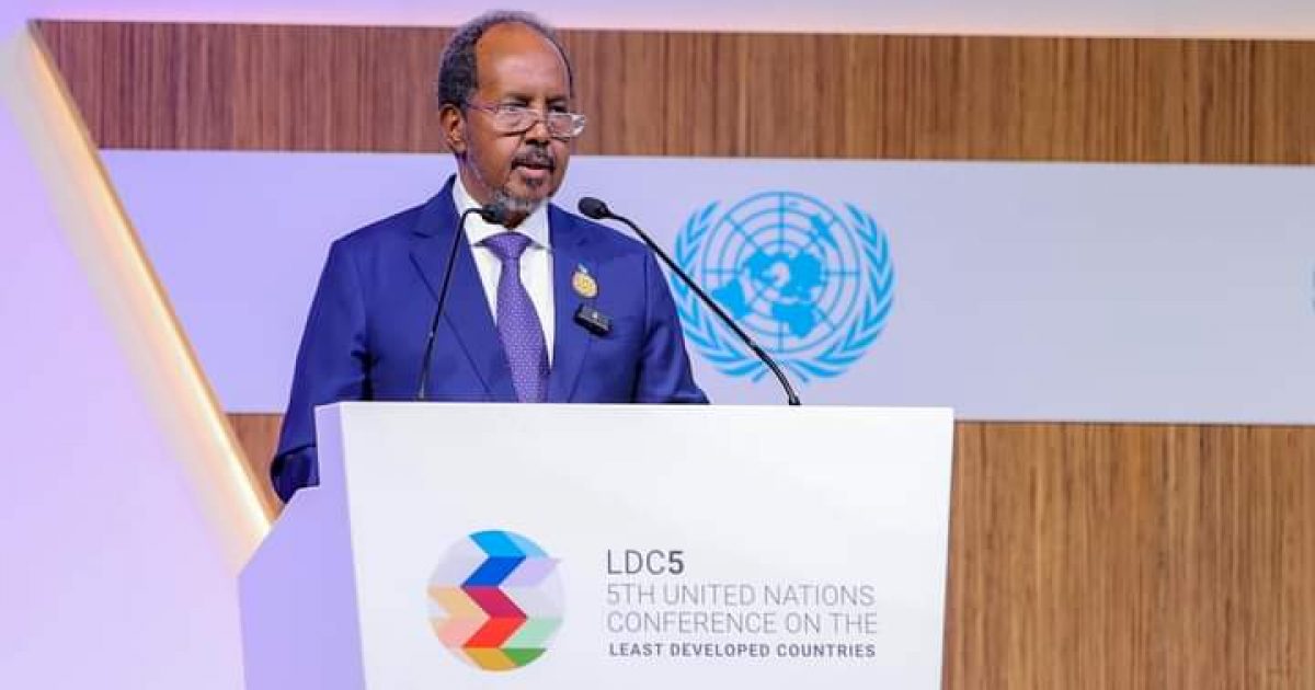 Madaxweyne Xasan Sheekh oo khudbad ka jeediyay Shirka loo dhanyahay ee LDC5