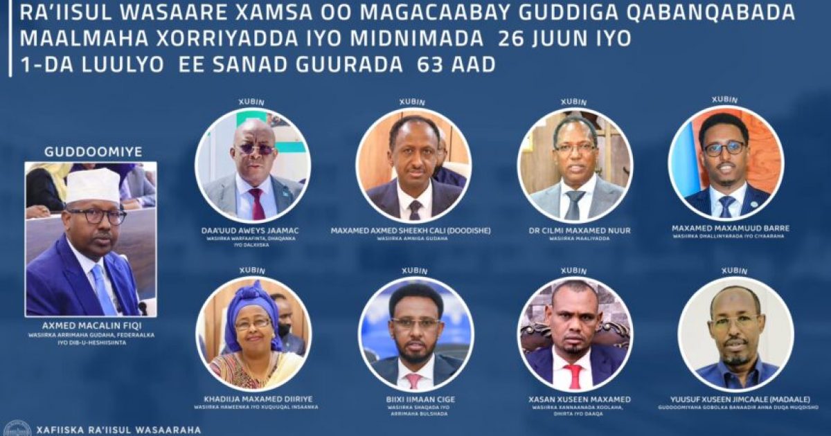 Ra’iisul Wasaaraha XFS oo magacaabay guddiga qaban-qaabada xuska maalmaha xorriyadda