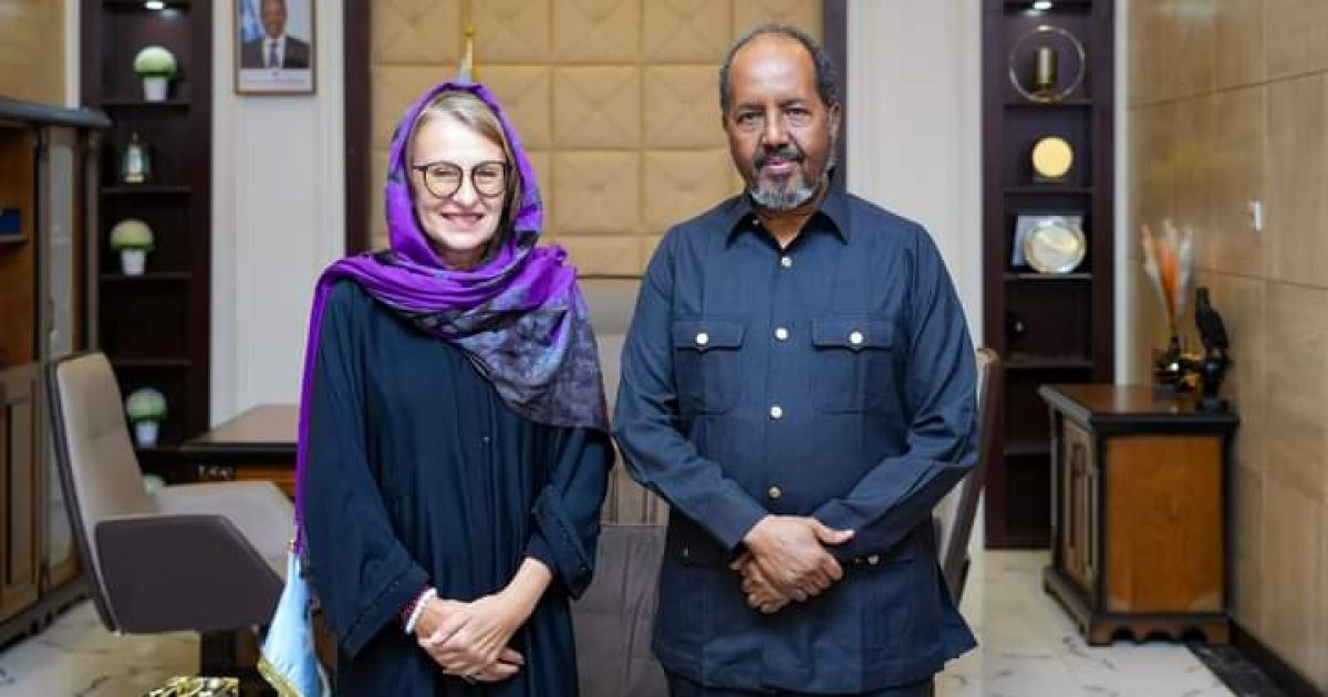 Madaxweyne Xasan Sheekh oo kulan sagootin ah la qaatay Danjiraha Midowga Yurub 