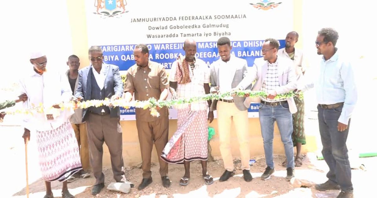 Mashruuca dhismaha biya qabadka roobka oo laga hirgelliyey deegaan hoostaga Degmada Hobyo