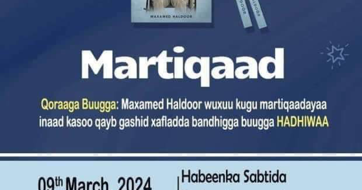 Munaasabad lagu soo bandhigayay buugga Hadhiwaa ee Qoraa Maxamed Haldoor oo xalay lagu qabtay Muqdisho