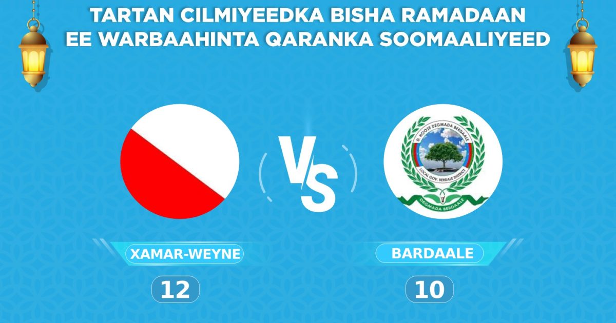 Tartamayaasha Degmada Xamarweyne oo caawa u gudbay afar dhamaadka tartanka (Semifinal)
