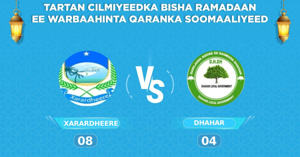 Tartamayaasha Degmada Xarardheere oo caawa u gudbay afar dhamaadka tartanka (Semifinal)