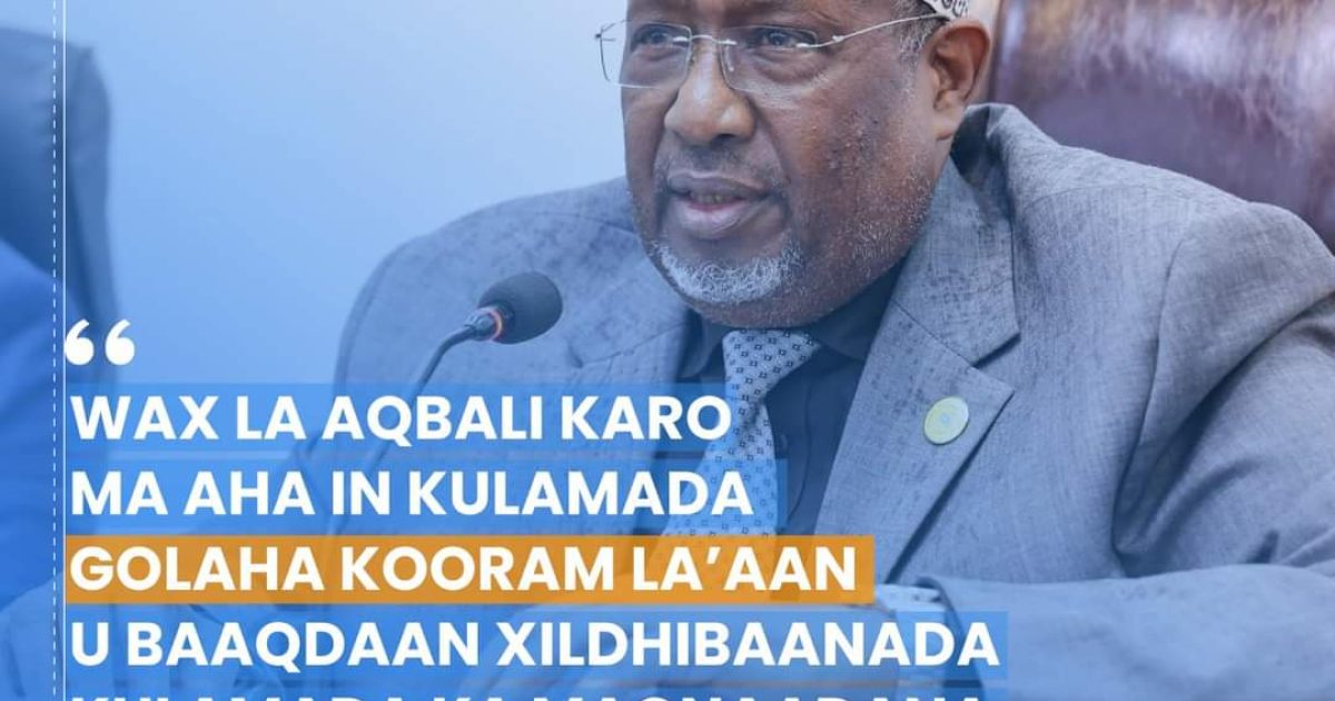 Guddoomiyaha Golaha Shacabka oo la hadlay Xildhibaanada ka maqan Kullamada Baarlamaanka
