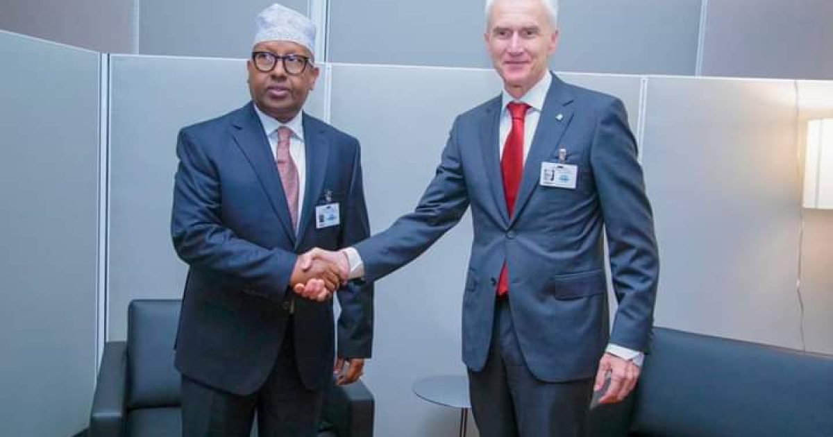 Wasiirka Arrimaha Dibadda Soomaaliya oo la kulmay Xoghayaha Guud ee INTERPOL