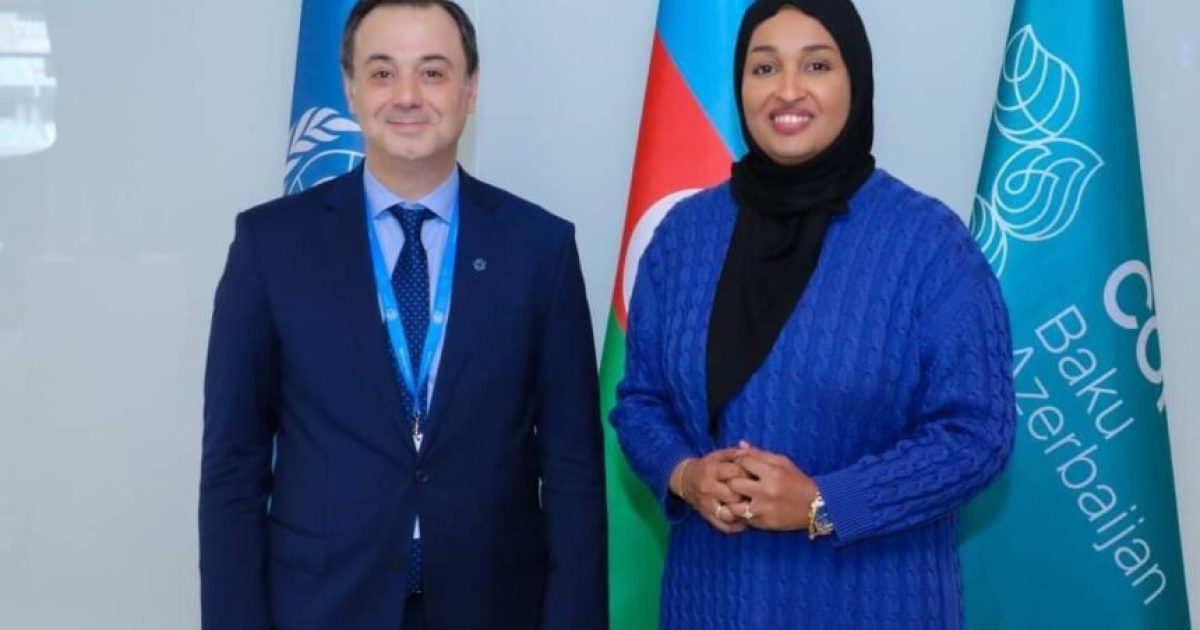 Wasiirka degaanka iyo isbaddelka Cimilada XFS oo kulan la qaadatay Madaxa COP29