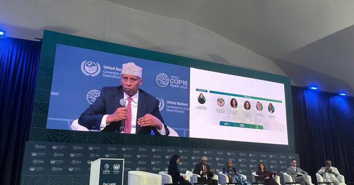 Wasiirka Kheyraadka Biyaha Soomaaliya oo la qeybgalay shirka COP16 oo ka dhacay Rayaad