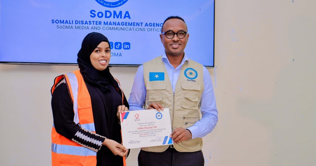 Guddoomiyaha SoDMA oo tababar u soo xiray howlwadeenno ka tirsan Hay’adda