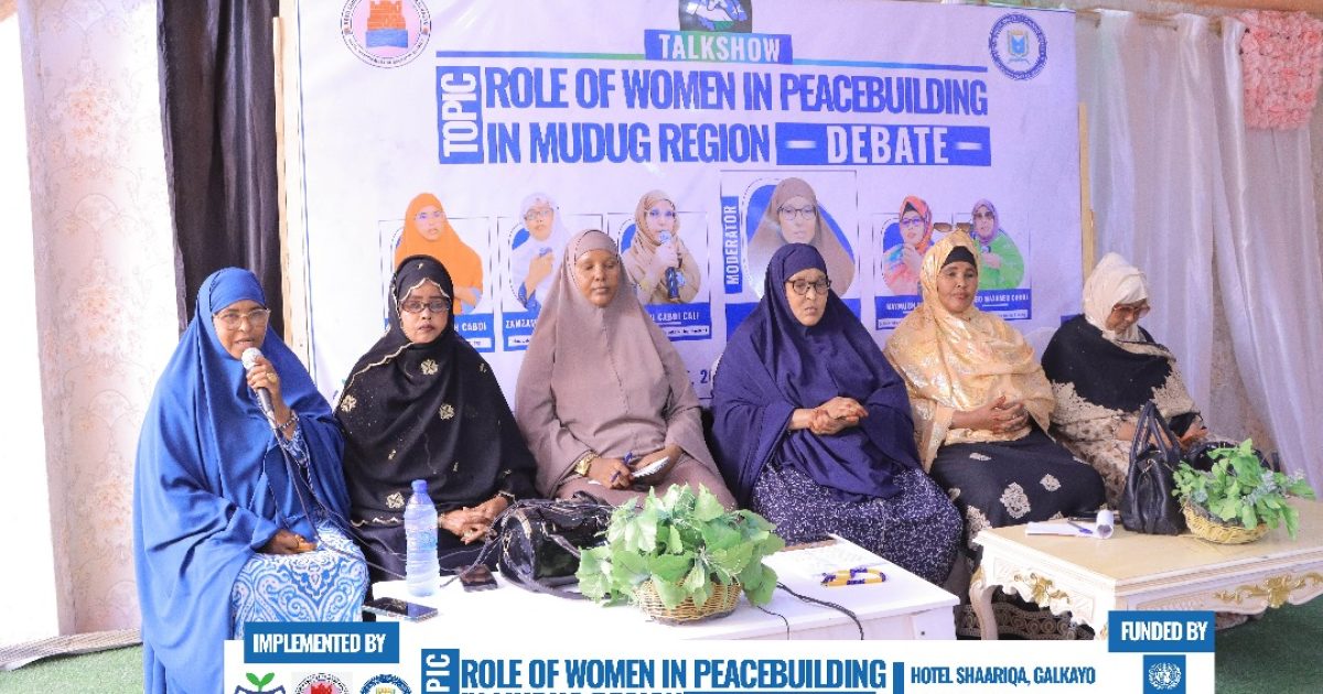 Doorka Haweenka ee Nabadda iyo Dowlad Wanaagga oo lagu qabtay Gaalkacyo