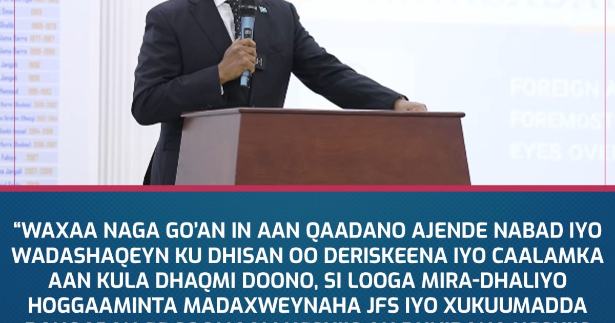 Wasiirka Cusub ee Wasaaradda Arrimaha Dibadda XFS Cabdisalaan(Dhaay) “Waxaan ka shaqeyn doonaa iskaashiga iyo xoojinta xiriirka Caalamiga ah ee DFS.”