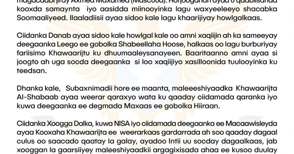 Ciidanka Kumaandooska Danab oo howlgallo qorsheysan ka fuliyay Durduro