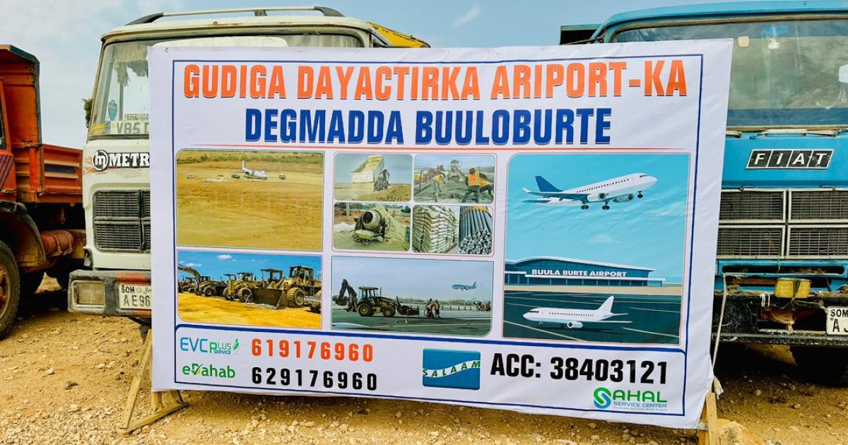 Bulshada degmada Buulaburte oo si iskutashi ah u bilaabay dayactirka garoonka diyaaradaha degmada
