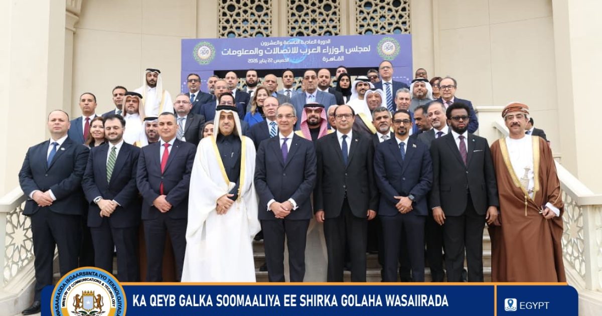 Wasiirka Isgaarsiinta XFS oo Qaahira kaga qayb galay shirka 29-aad ee golaha Wasiirrada Carabta