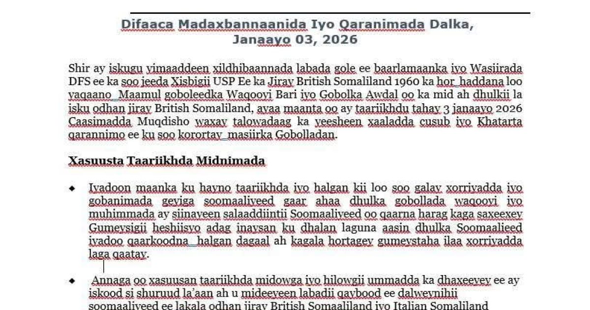 Wasiiro iyo Xildhibaanno si adag uga horyimid xadgudubka Isra’iil