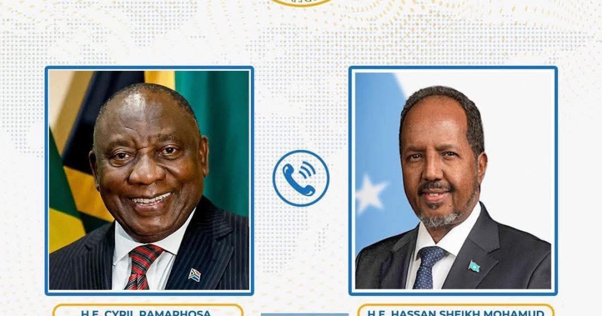 Madaxweyne Xasan Sheekh oo khadka taleefanka kula hadlay dhiggiisa dalka Koonfur Afrika