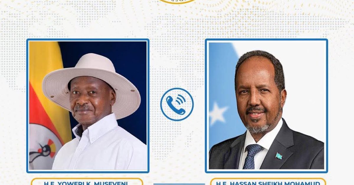 Madaxweyne Xasan Sheekh oo wada hadal taleefan ugu hambalyeeyay dhiggiisa Dalka Uganda