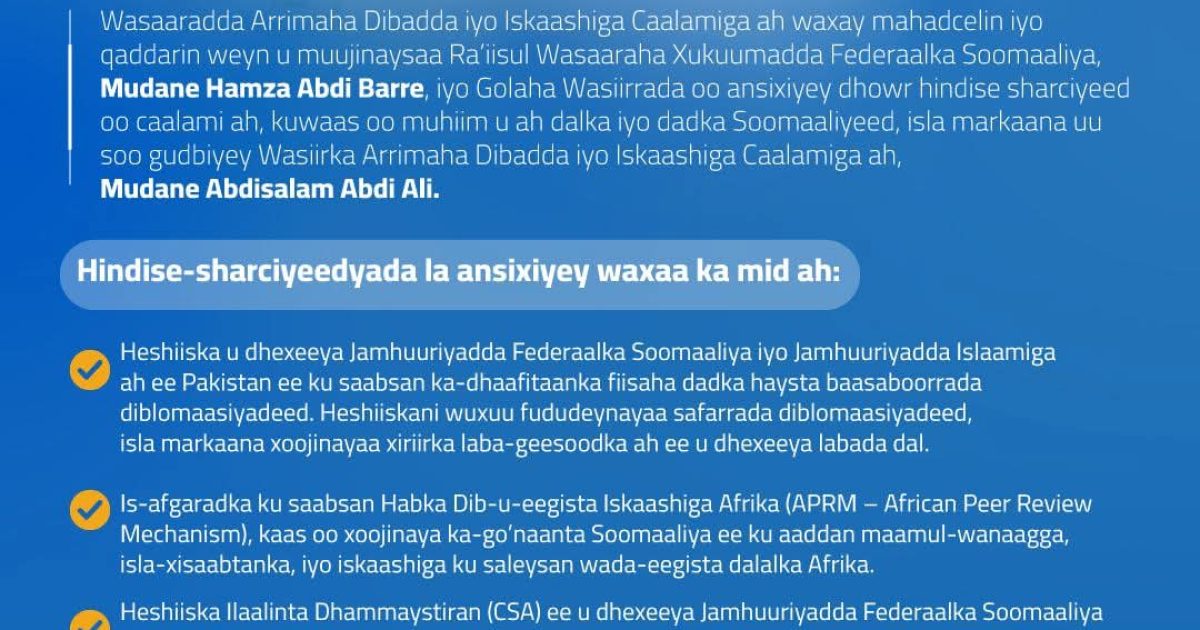 Golaha Wasiirrada Oo Maanta Ansixiyey Heshiisyo Caalami ah oo Muhiim ah