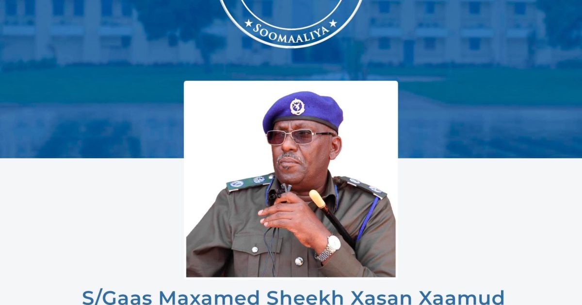 Sarreeeye Gaas Maxamed Sheekh Xasan Xaamud oo loo magacaabay Taliyaha Ciidanka Asluubta