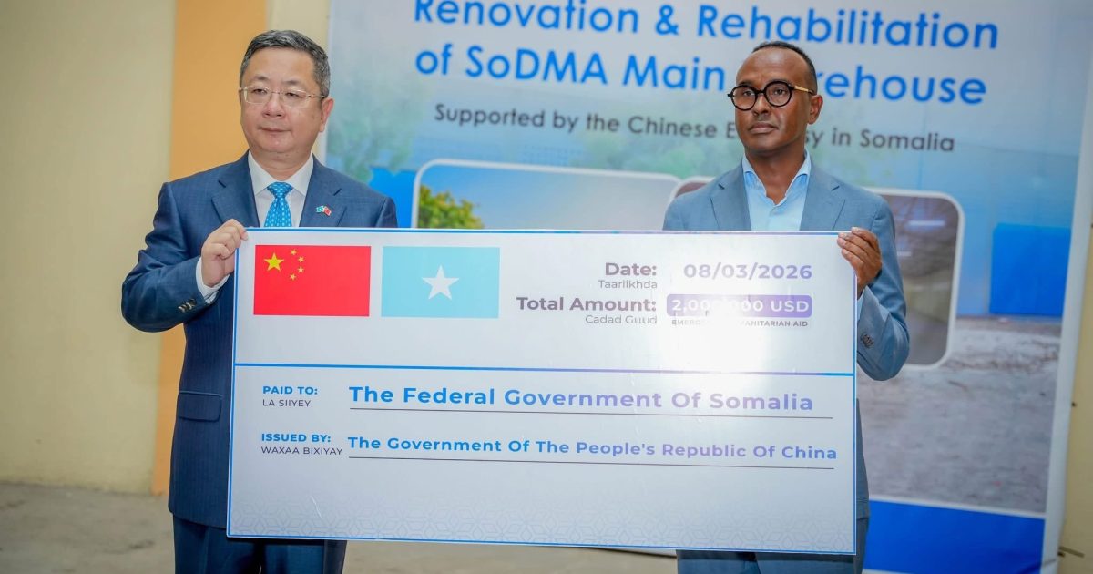 Dowladda Shiinaha oo gurmadka abaaraha ku taageertay deeq ka kooban lacag iyo raashin