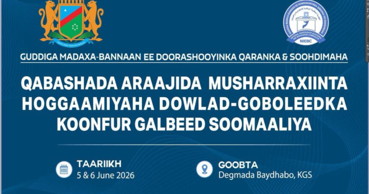 Guddiga Doorashooyinka oo bilaabay diiwaangelinta musharraxiinta xilka Hoggaamiyaha Koonfur Galbeed