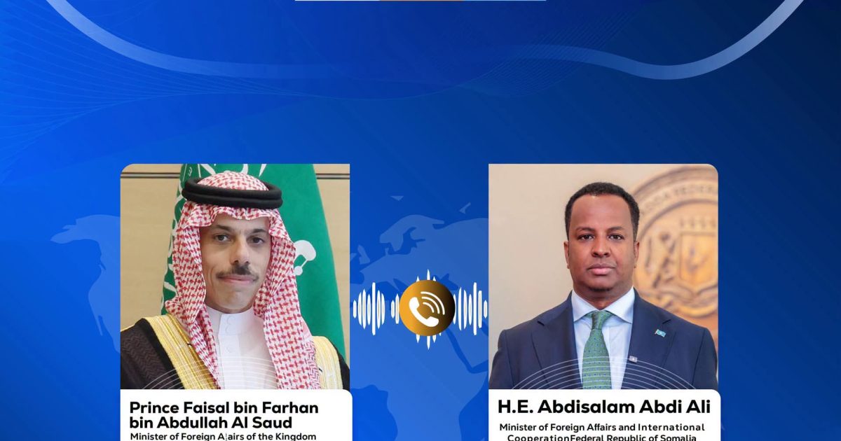 Wasiirka Arrimaha Dibadda XFS Oo Qadka Taleefoonka Kula Hadlay Dhiggiisa Boqortooyada Sacuudi Carabiya
