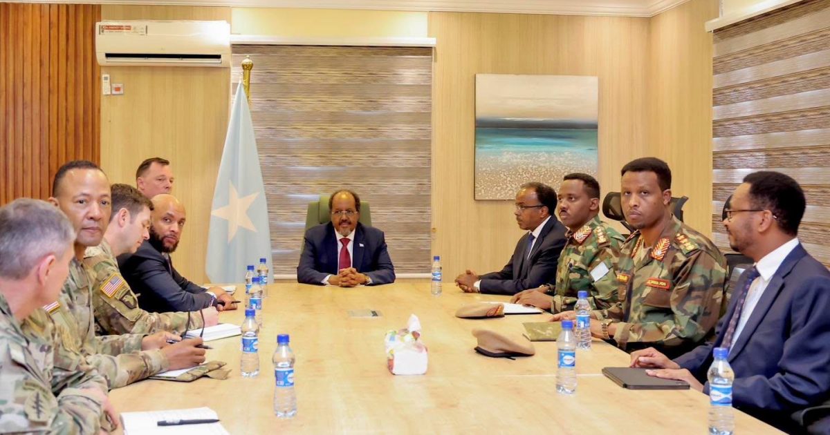 Madaxweyne Xasan Sheekh oo la kulmay taliyaha Ciidanka Maraykanka ee AFRICOM