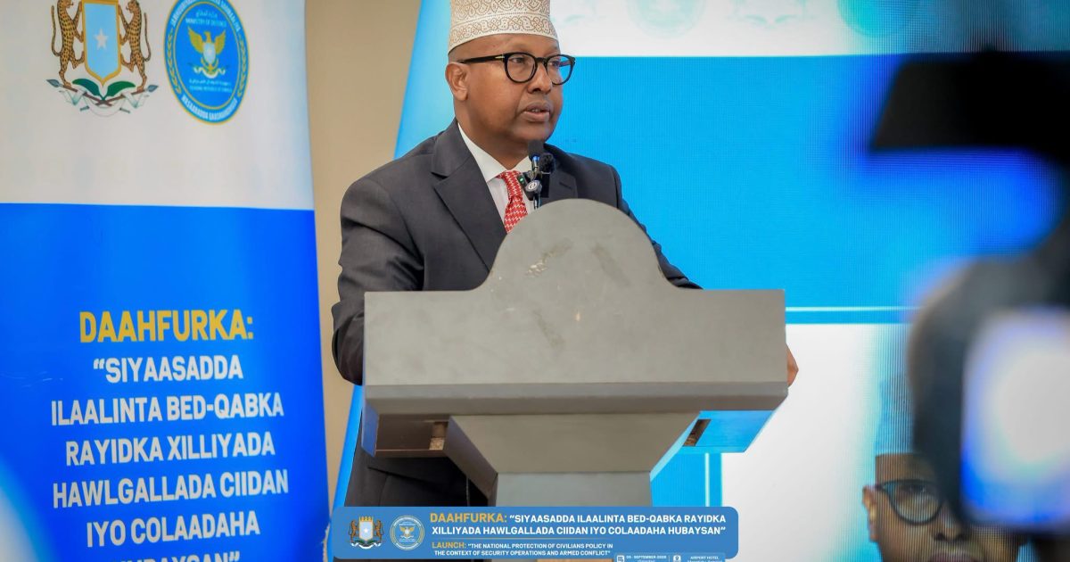 Wasiirka Gaashaandhigga XFS oo daahfuray Siyaasadda Qaran ee Ilaalinta Badqabka Rayidka Xilliyada Hawlgallada Ciidan iyo Colaadaha Hubaysan